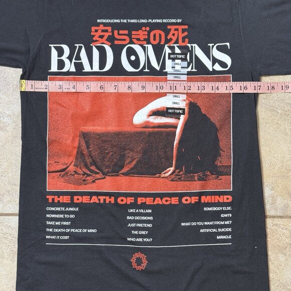 Bad Omens The Death Of Peace Of Mind Tracklist T-Shirt Womens Juniors Small New - Picture 2 of 6